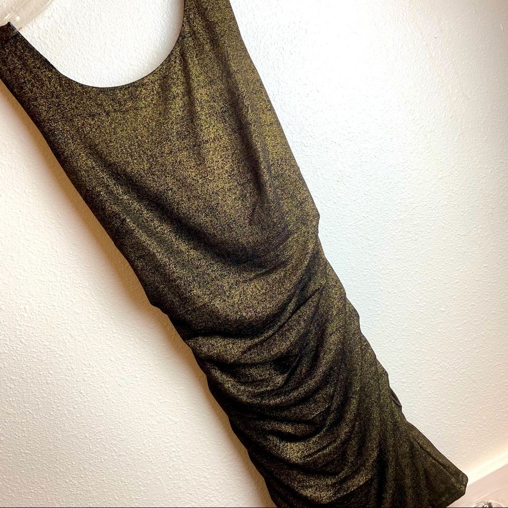Piltre gold shimmer dress open back cocktail
